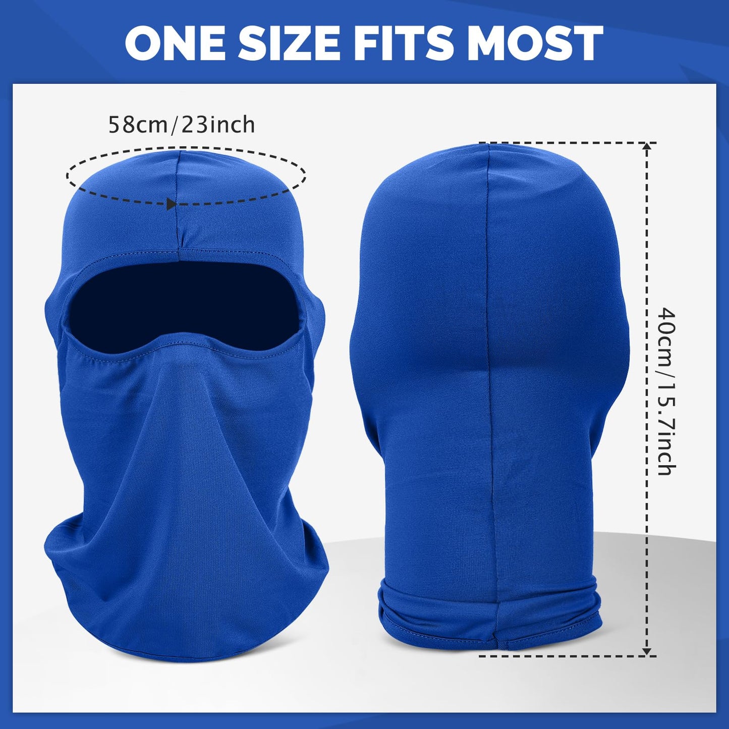 6 Pack Balaclava Ski Face Mask: Cooling Neck Gaiter Full Head Mask Breathable Face Cover Hood Mask Scarf Motorcycle Gator for Men Women Cycling Fishing Running Sun Protection Outdoor, Blue