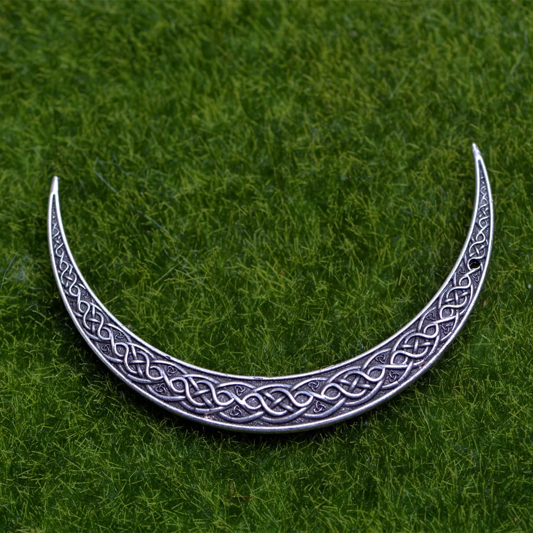 LANGHONG 2PCS Moon Crescent Hairpin For Women Viking Hair Stick Forks Knot Hair Styling Pins (ZZAS)