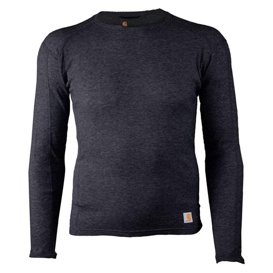 Carhartt Men's Base Force 100% Cotton Midweight Classic Crew, Black Heather, XXX-Large