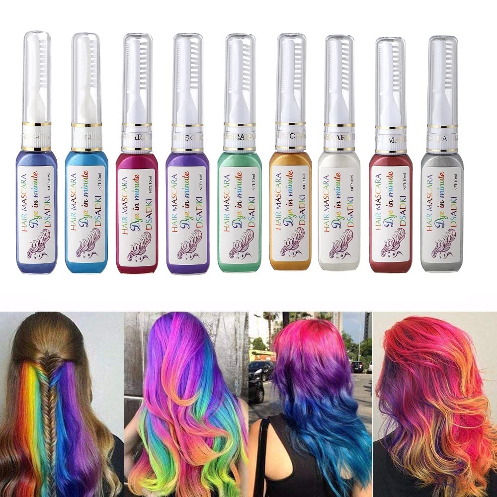 DSADKI Temporary Hair Color Mascara Washable Hair Dye Stick Non-toxic Instant Hair Chalk Dye for Girls Women (Light Purple)