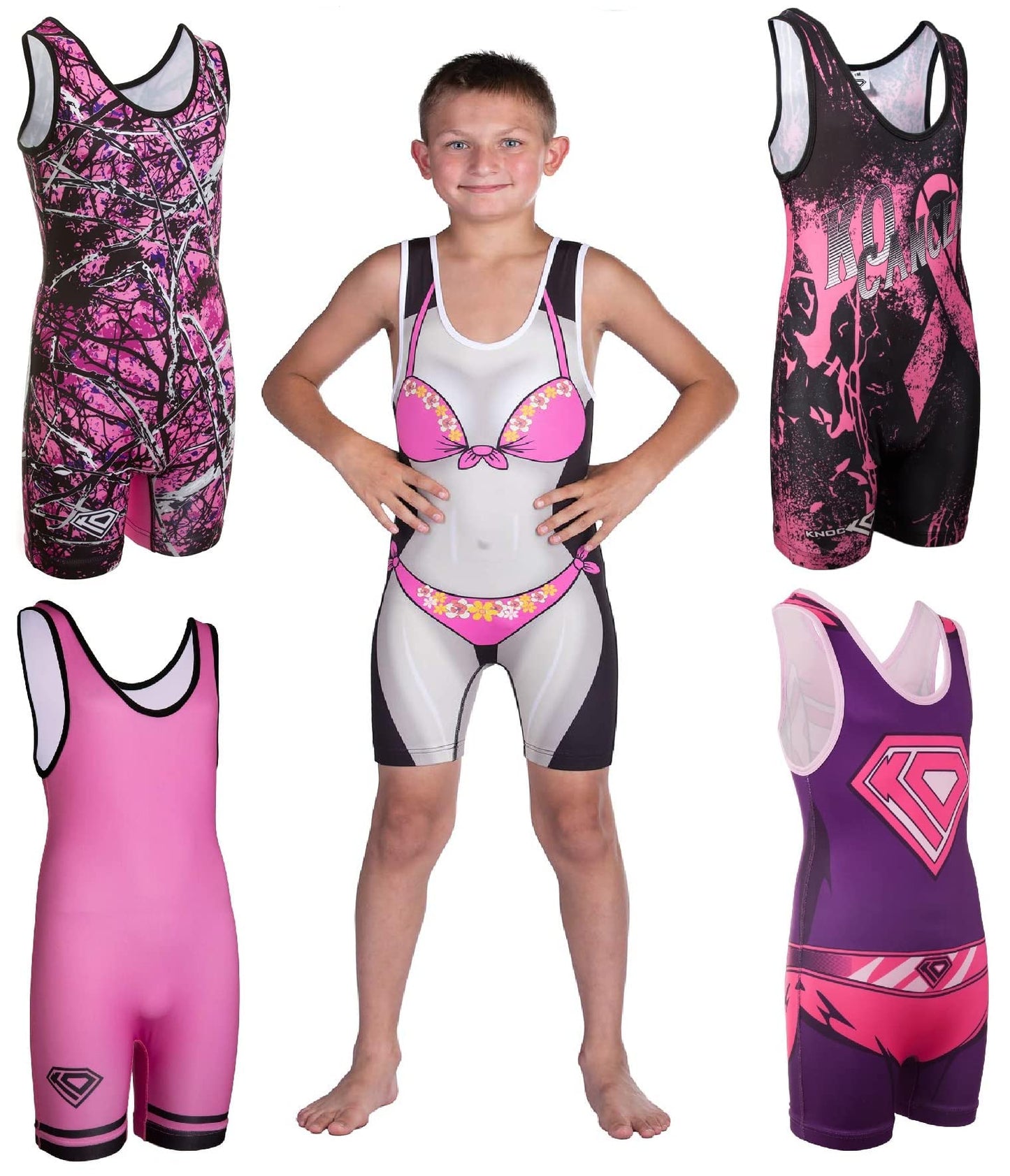 KO Sports Gear - Unisex Wrestling Singlet (Bikini, Adult Large)