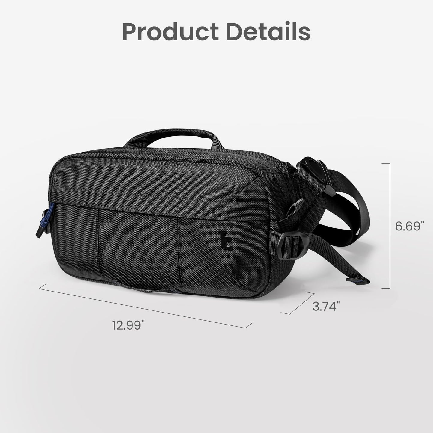 tomtoc 5.5L Sling Bag, Heavy Duty Crossbody Bag for Men, Carry Chest Daypack, Water-resistant Shoulder Travel Bag for Steam Deck, ASUS ROG Ally X, 2024 iPad mini A17 Pro, Urban Techwear, Tactical