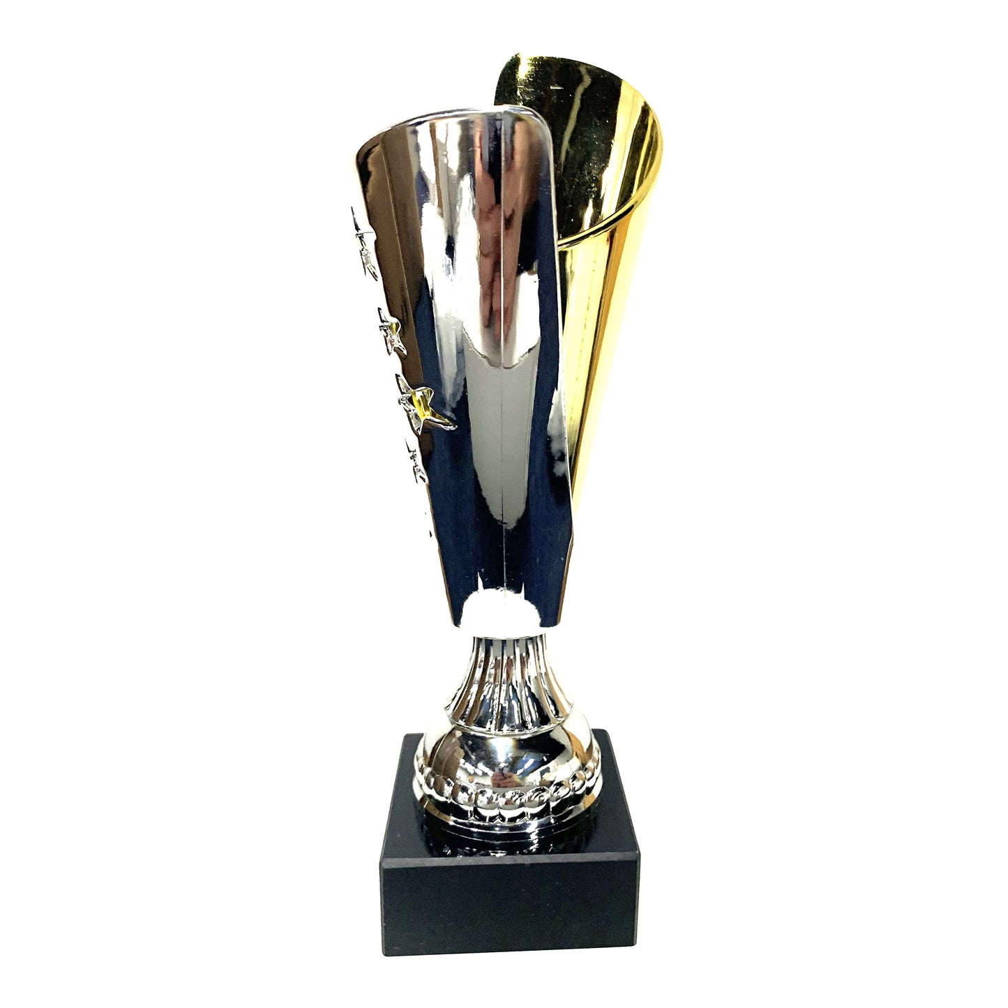 Express Medals Trophy Cup - Silver with Gold Detail Trophy for Sport Tournaments, Competitions, Recognition or Award, 9 Inches Tall x 3.25 Inches Wide