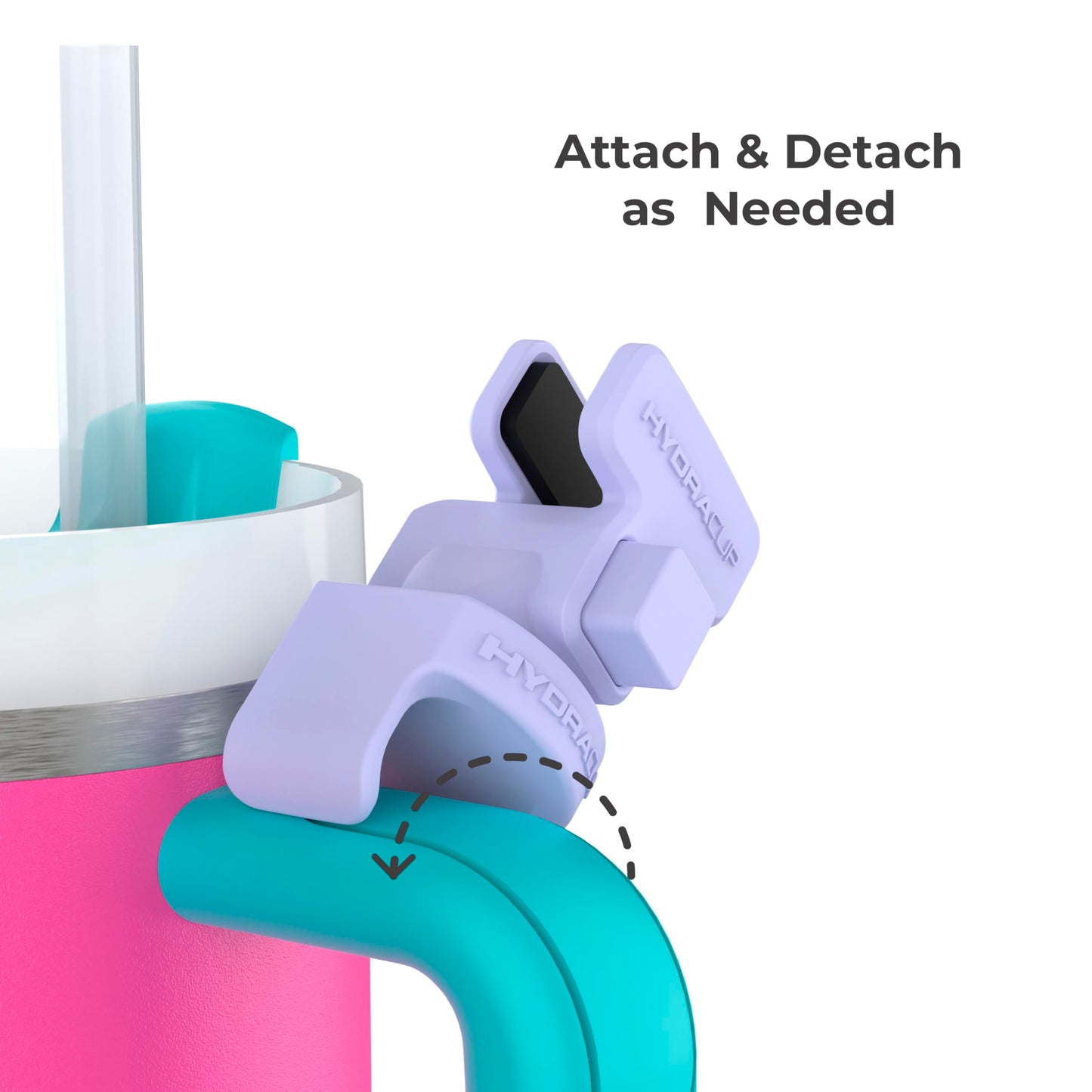 HydraClip Phone Attachment - Watch, Carry, Record, & Stay Organized, Use as Phone Stand or Tripod, Hands Free Detachable, Stanley Cup Accessories, Spring Loaded Secure Grip (Purple)