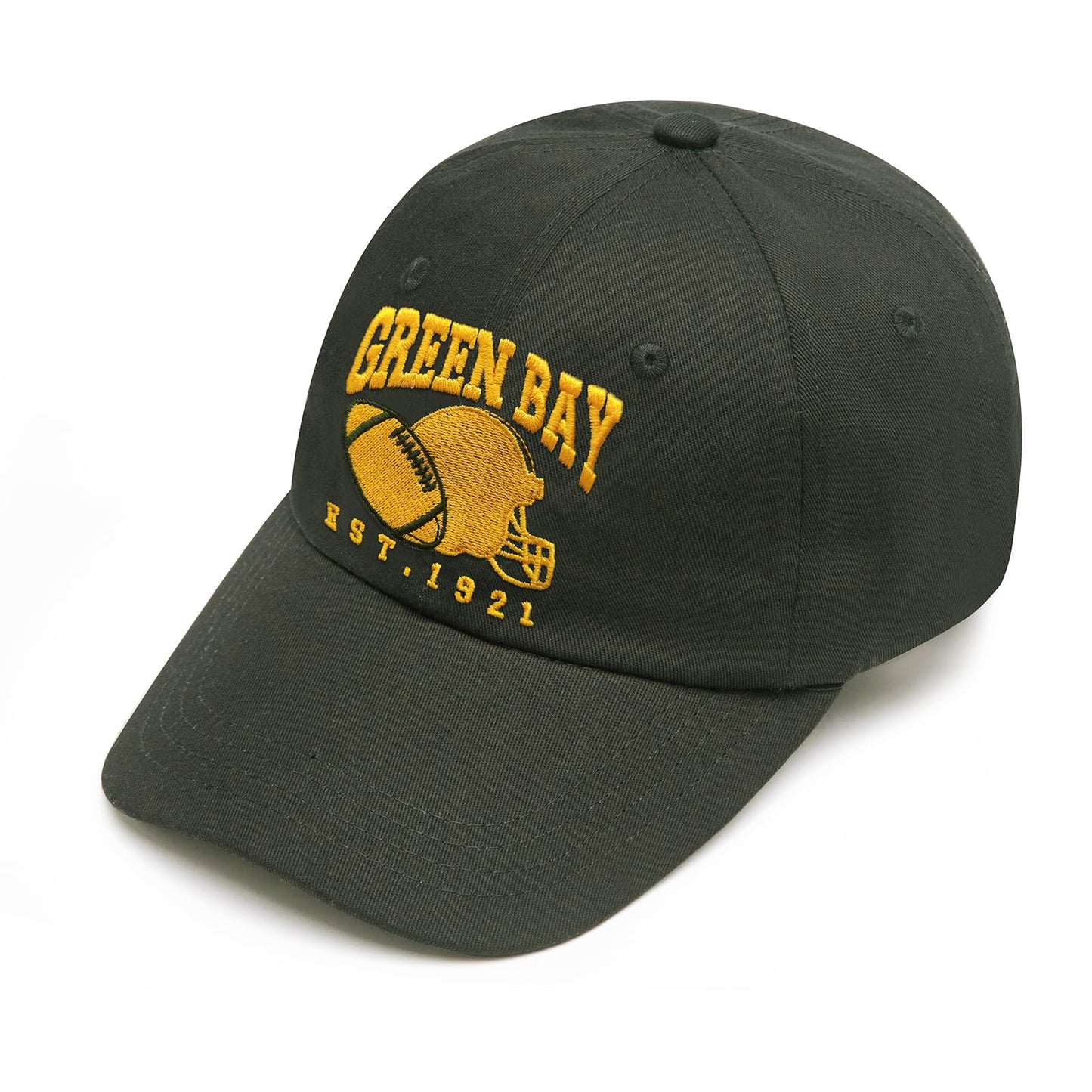 3D Embroidered Green Bay Hat for Men Women, Unisex Adjustable Baseball Cap Trucker Hats for American Football Fans Gifts