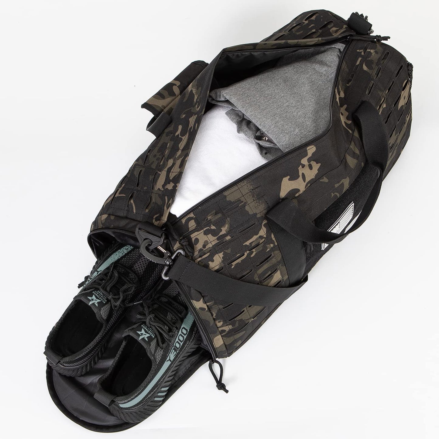 QT&QY 40L Military Tactical Duffel Bag For Men Sport Gym Bag Fitness Tote Travel Duffel Bags Training Workout Bag With Shoe Compartment Basketball Football Weekender Bag