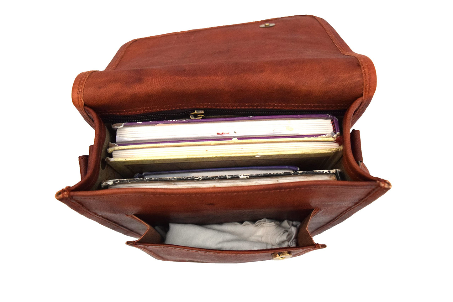 11 inches Genuine Leather Messenger Crossbody Bag Men Women Unisex Teens Satchel Handbag Sling Bags Fits iPad/Tab Mini