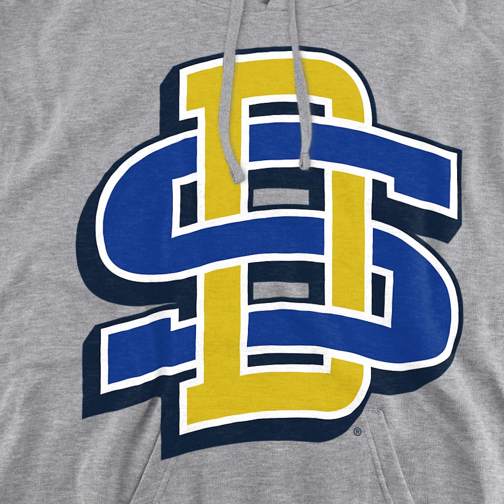 South Dakota State University Official Distressed Primary Unisex Adult Pull-Over Hoodie, Athletic Heather, X-Large