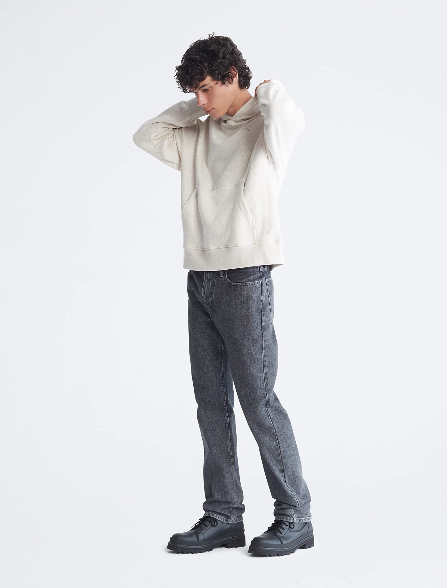 Calvin Klein Men's Relaxed Fit Monogram Logo Fleece Hoodie