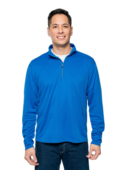 Insect Shield Men's Quarter Zip, with Built-in Insect Protection, Royal Blue, Large