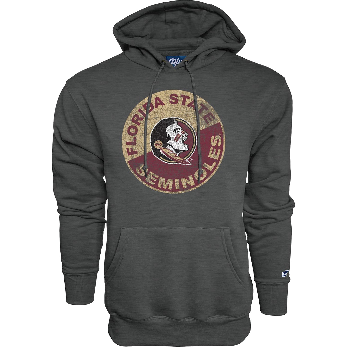 Blue 84 Men's Florida State Seminoles Hoodie Vintage Cap Dark Heather, Dark Grey, XX-Large