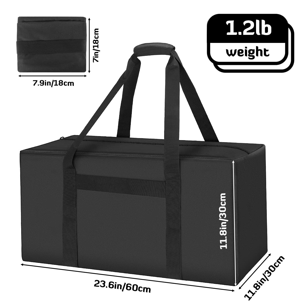 INFANZIA 2PCS 24x12x12 inches Sports Duffle Bag, Large Travel Duffel Tote Bag with Trolley Sleeve, Water Resistant Durable Zipper Weekender Overnight Luggage Bag for Men