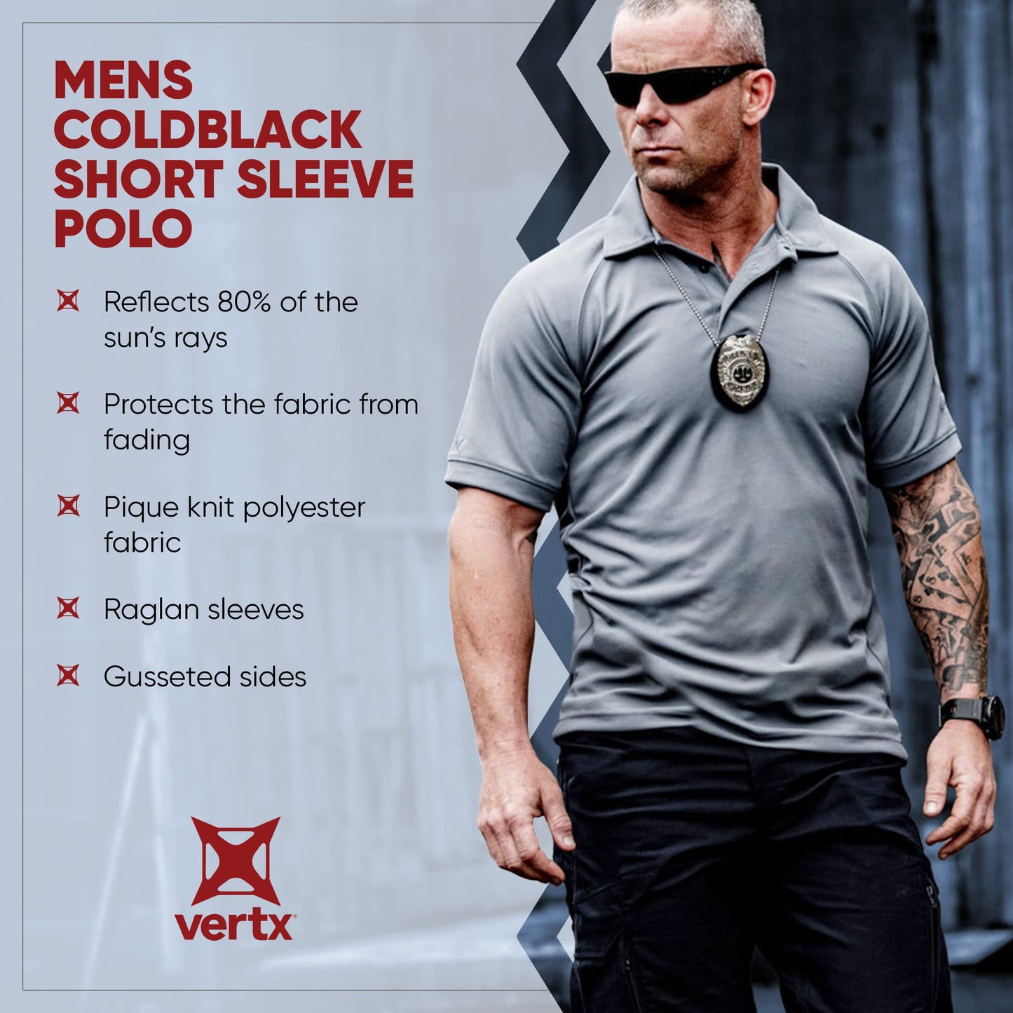 Vertx Mens Tactical Polo Shirt, Short Sleeve T-Shirt, Breathable, Moisture-Wicking, Temperature Regulating, Outdoor Performance Tactical Clothing for Police, Security, Relaxed Fit, White, XXX-Large