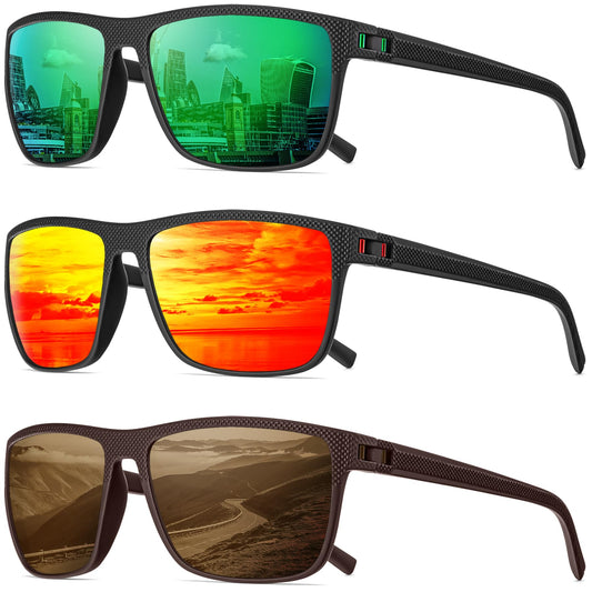 QALLY Polarized Sunglasses Men, Mens Sunglasses Polarized UV protection Lightweight Sun Glasses for Driving Fishing Golf