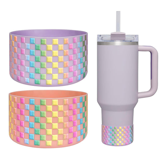 HEYSKAY 2pcs Protective Flask Silicone Boot Base for Stanley Quencher Adventure 40oz & Stanley IceFlow 20oz 30oz Tumbler, and Compatible with 12-24oz Hydro Sport Water Bottles,Yeti and More