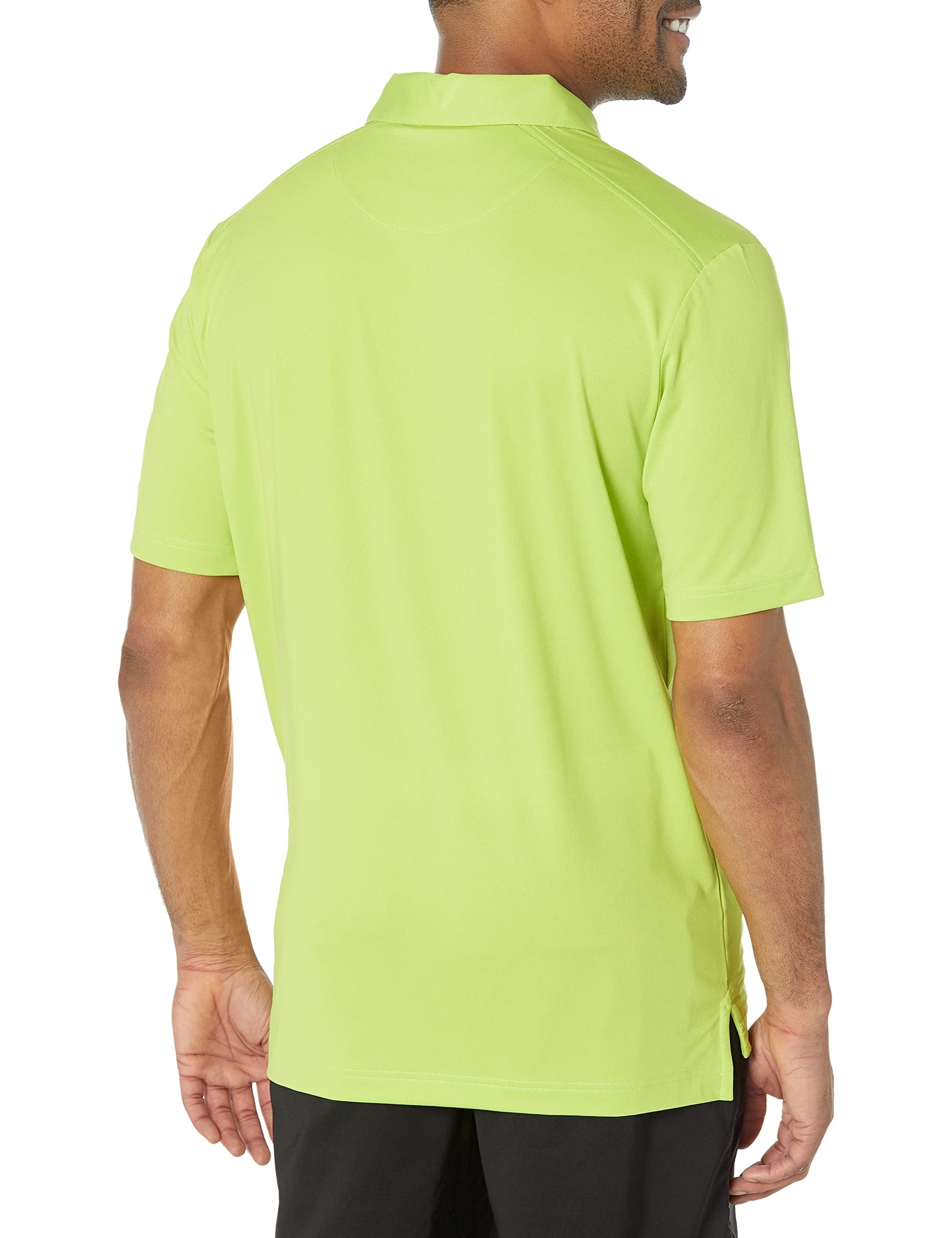 Callaway Men's Micro Hex Golf Performance Polo Shirt with Sun Protection, Solid Stretch Fabric, Surreal Green, Small