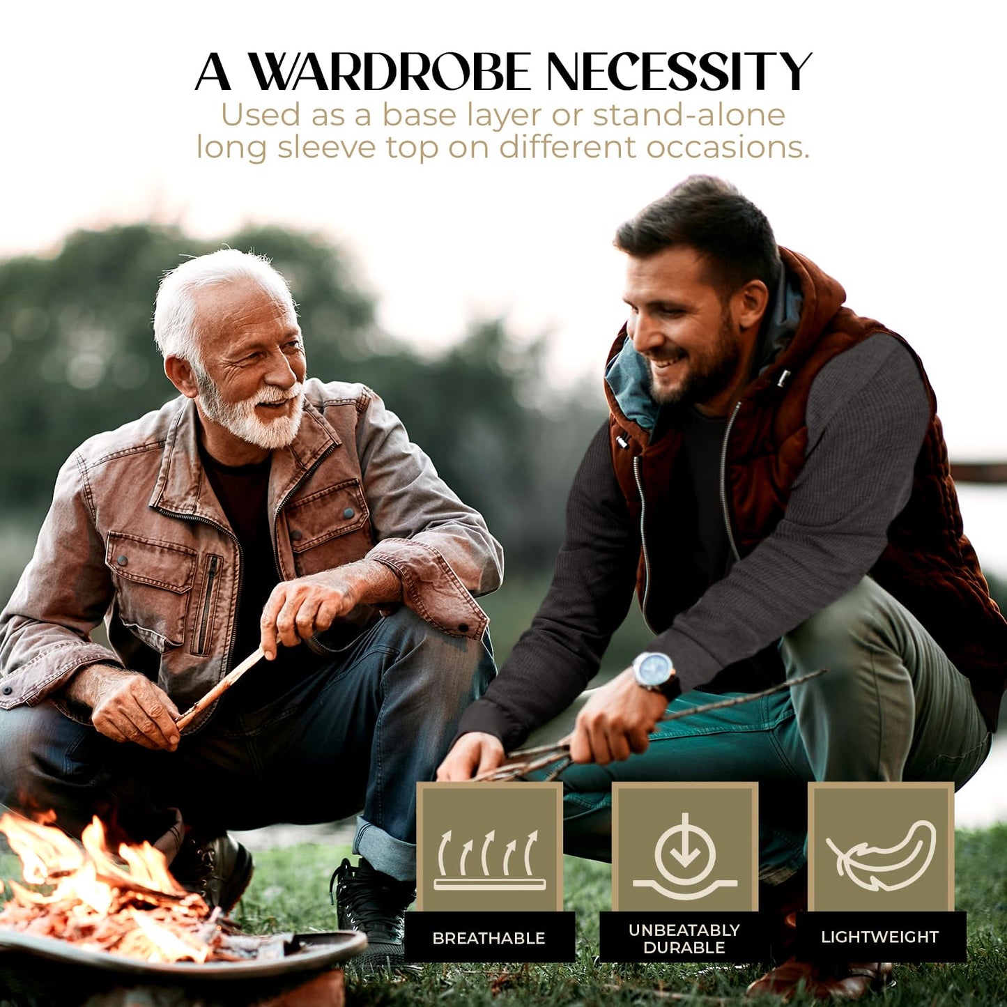 JMR Men's Thermal Shirt Heavy Weight Long Sleeve Waffle Crew Neck Top Underwear, Colors, Sizes (Charcoal, X-Large)