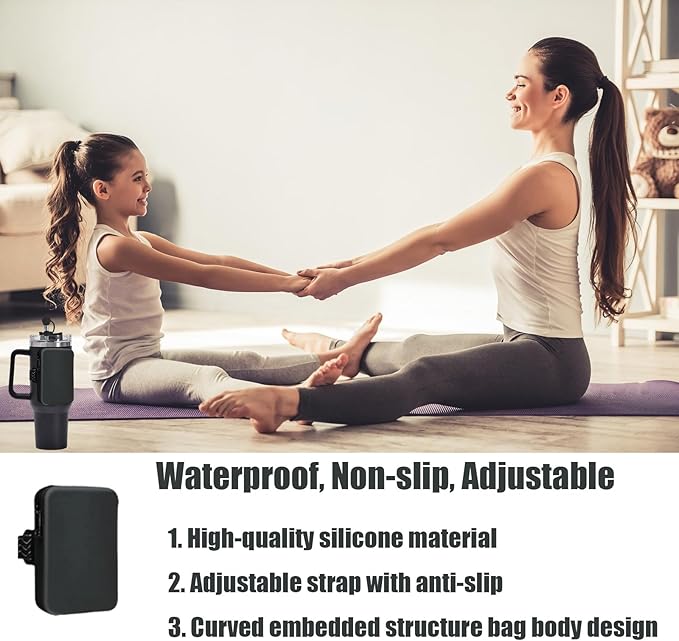 Silicone Water Bottle Pouch for Stanley, Tumbler Carrier with Zipper Pocket for Stanley 30oz/40oz & IceFlow 20/30oz, Gym Tumbler Accessories for Men Women