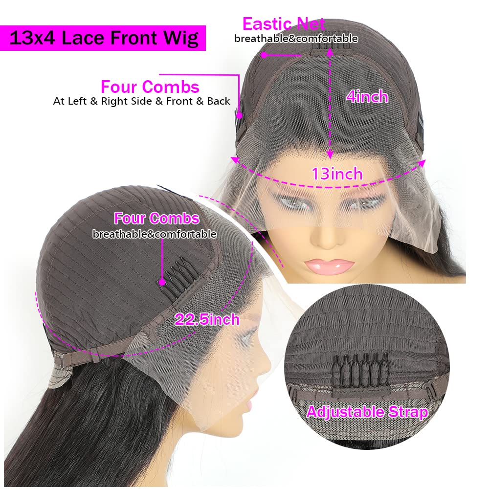 28 Inch Full Lace Front Wigs Human Hair Body Wave HD Lace Frontal Wig 180% Density Glueless Human Hair Wigs for Black Women 13x4 Lace Front Wigs Human Hair Pre Plucked Body Wave Wig Human Hair