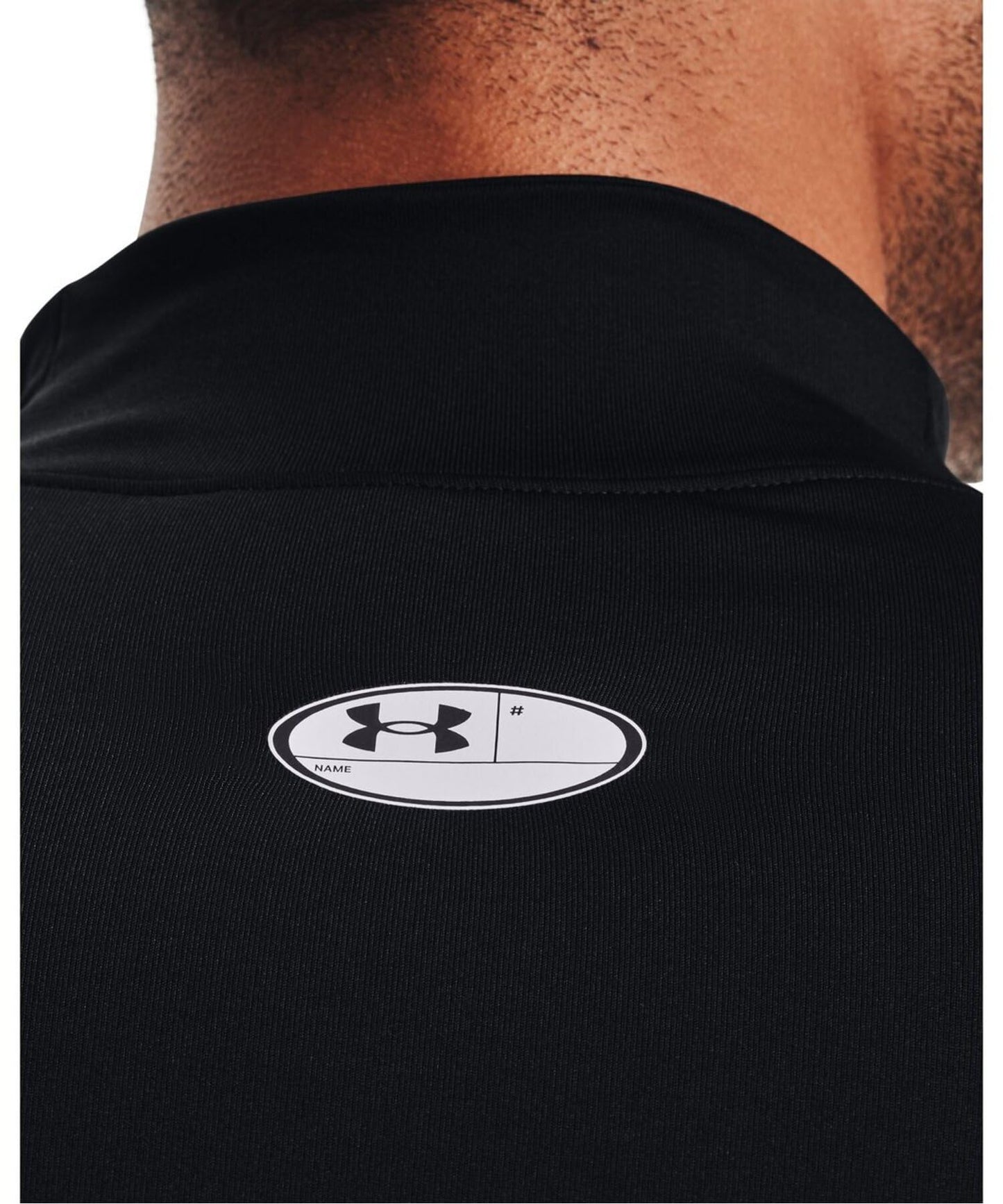Under Armour Men's ColdGear Armour Fitted Mock, Black (001)/White, Large