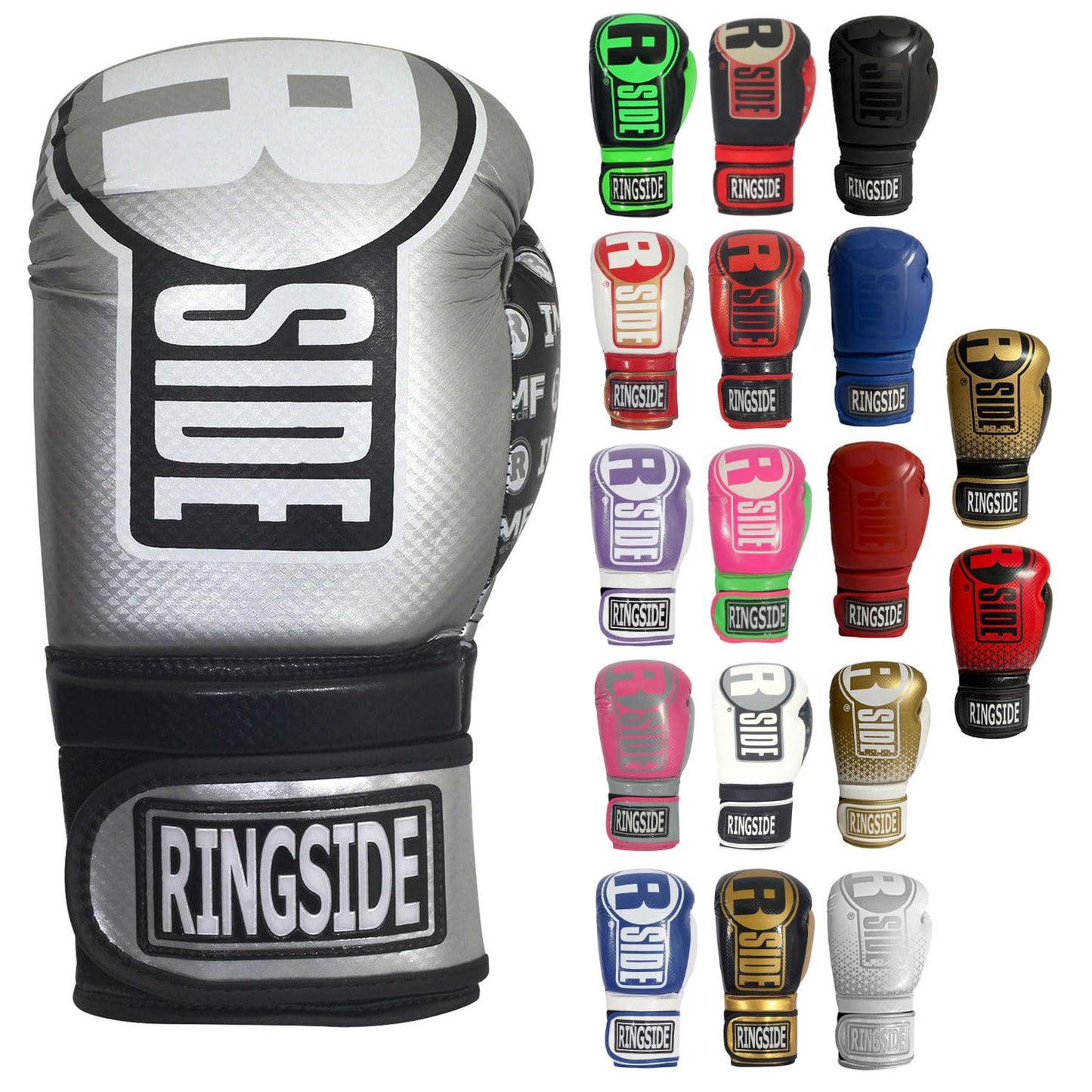 Ringside Unisex Adult FTG1 SV/BK L/XL Apex Bag Gloves, Silver/Black, Large-X-Large US