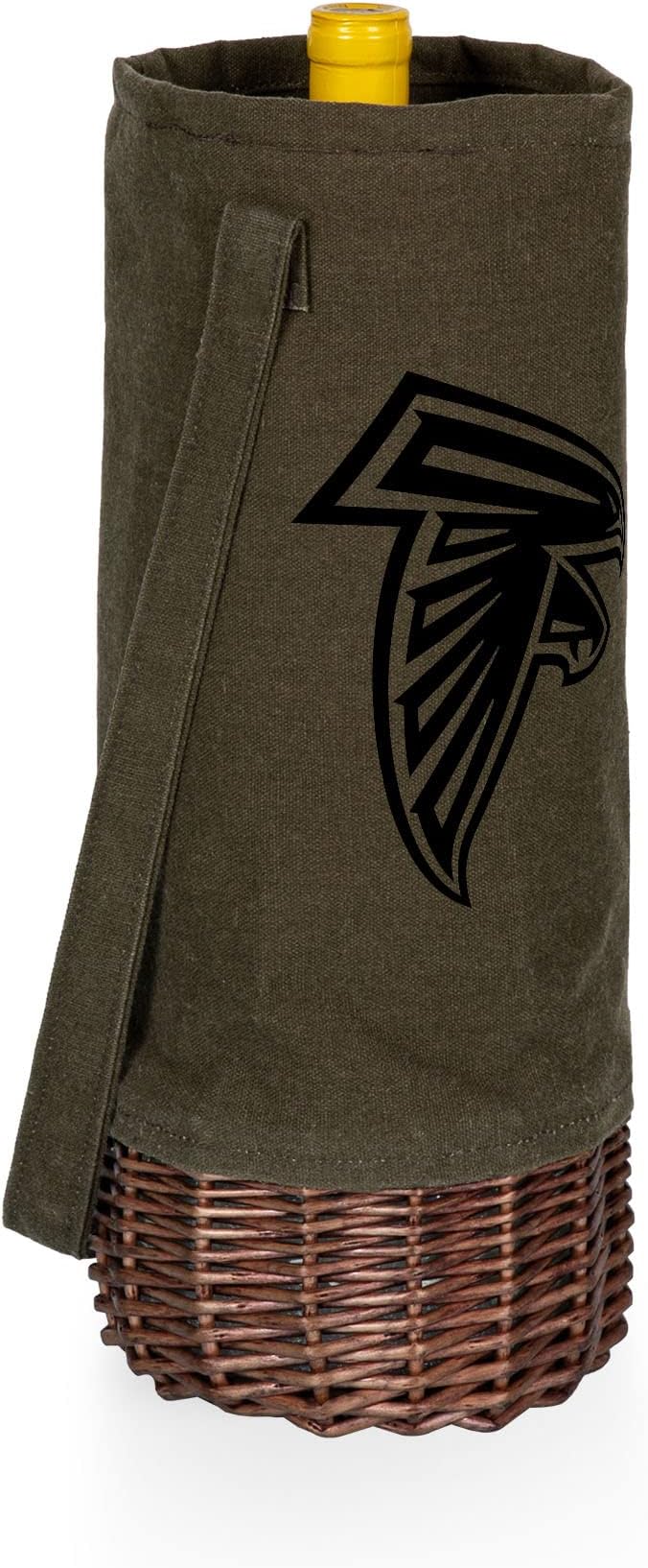 PICNIC TIME NFL Unisex-Adult NFL Malbec Insulated Canvas and Willow Wine Bottle Basket