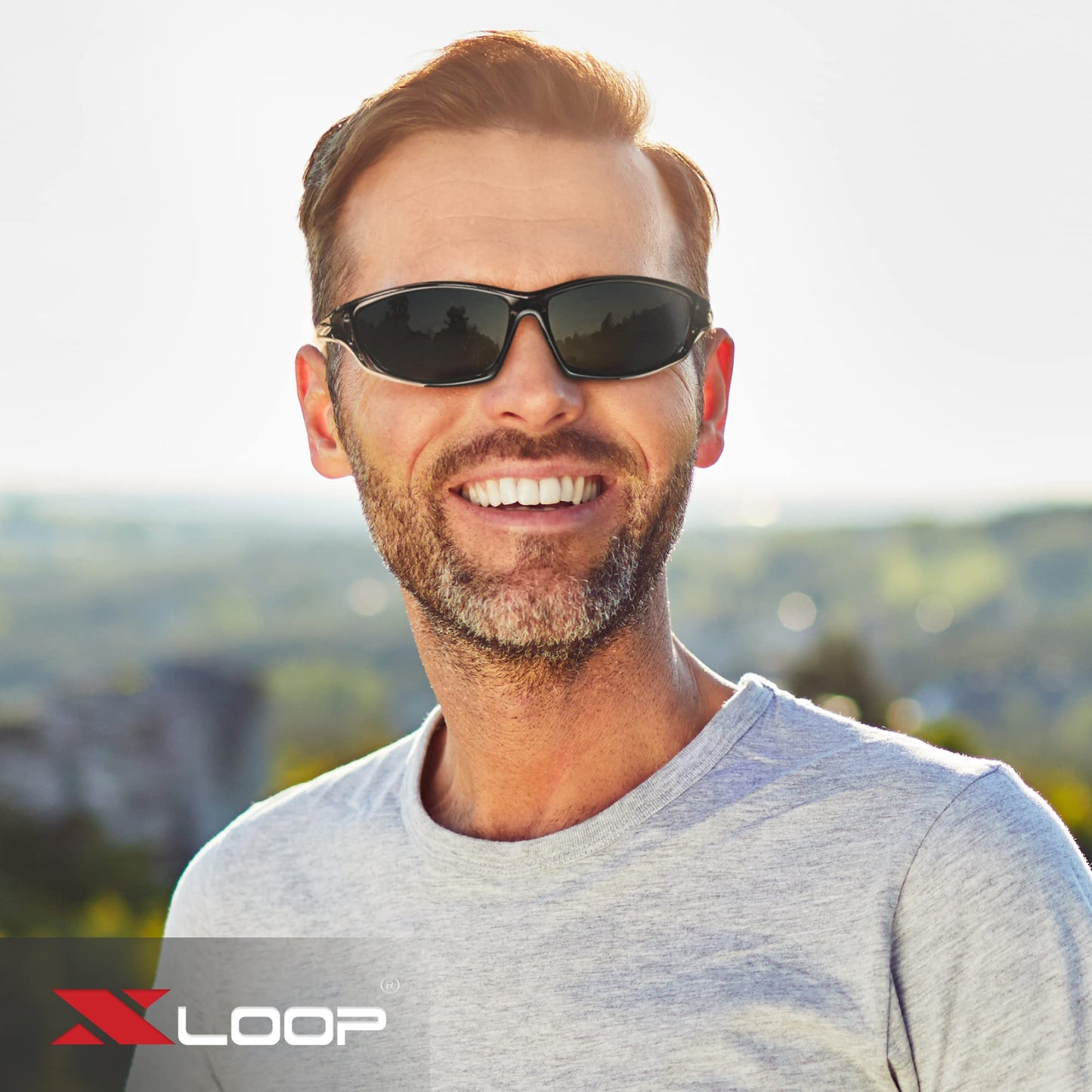 X LOOP Polarized Sports Sunglasses for Men - Wrap Around UV400 Baseball Running Cycling Driving Fishing Golf Glasses