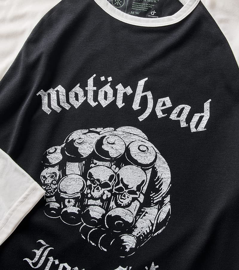 Roark Run Amok Mathis Raglan T-Shirt, Moisture Wicking, Fast Drying, Workout Tee for Men, Motorhead You Better Black, XS