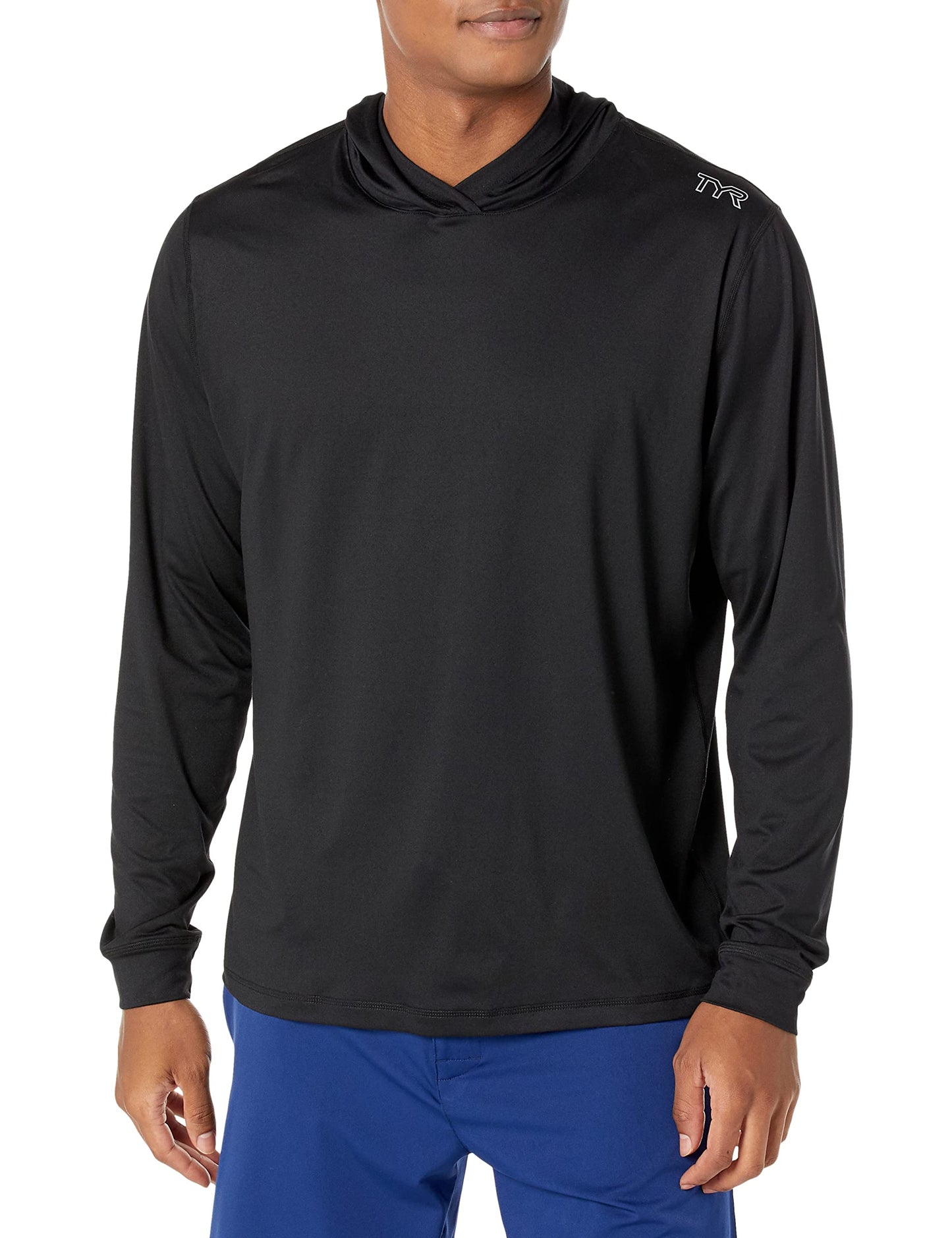 TYR Men's Standard Athletic Performance Workout Hoodie, Black, Medium