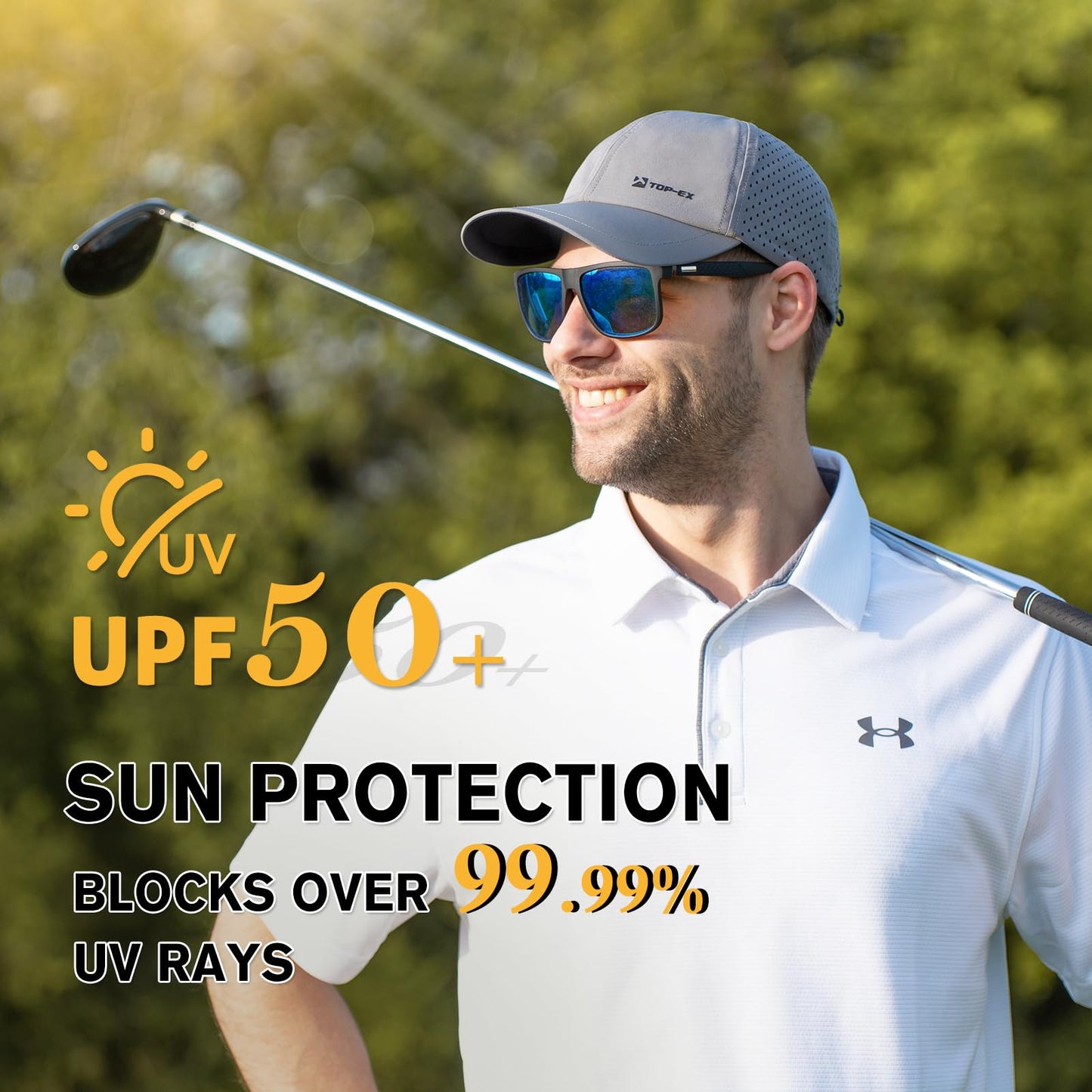 TOP-EX Mens Baseball Caps Quick Dry Breathable Mesh Running Waterproof Cooling Hat Big Head Khaki XL XXL X-Large XX-Large