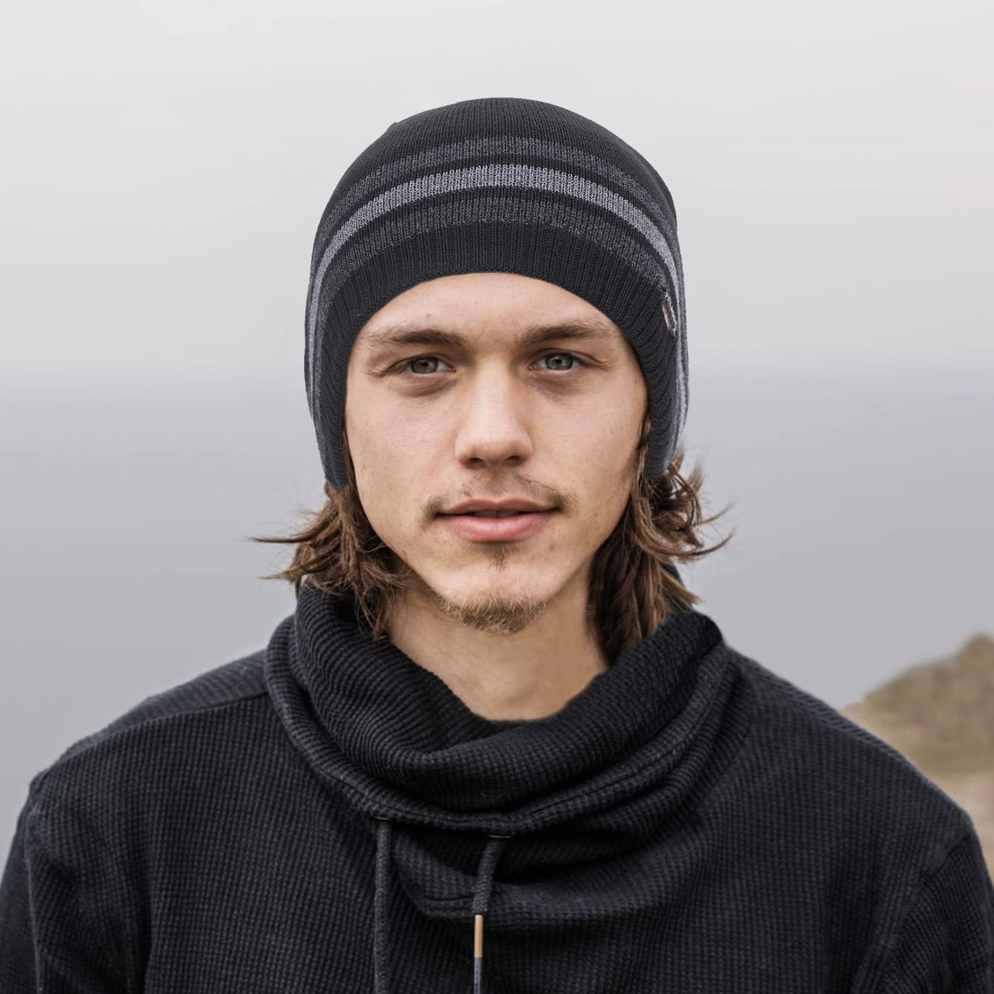 BUTITNOW Oversize XXL Winter Beanie Knit Hat for Men - Daily Knit Ribbed Cap - Warm Toboggan Skull Caps for Cold Weather