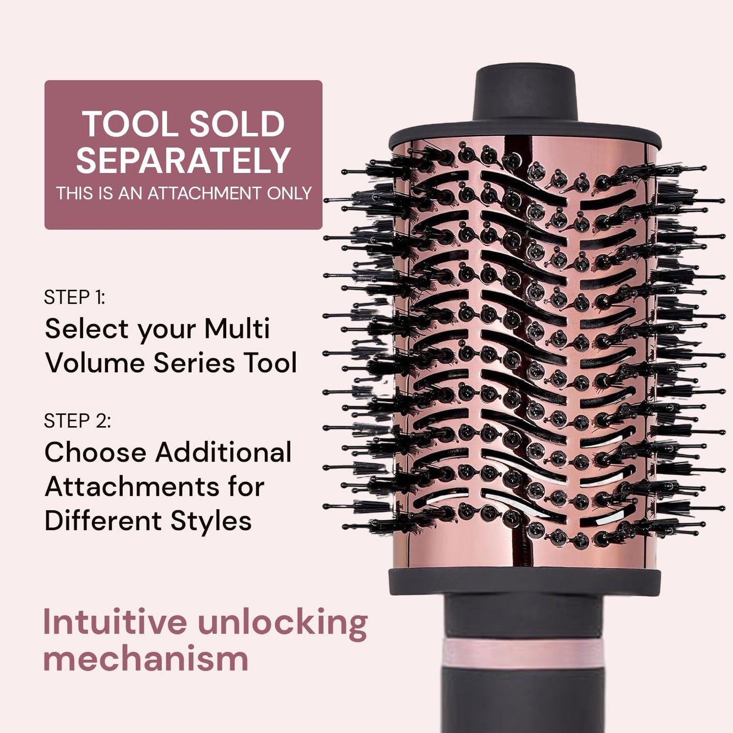 L'ANGE Hair Multi-Volume Series | 2-1 Interchangeable Dryer Brush | (Attachment - Black - Oval 75mm)