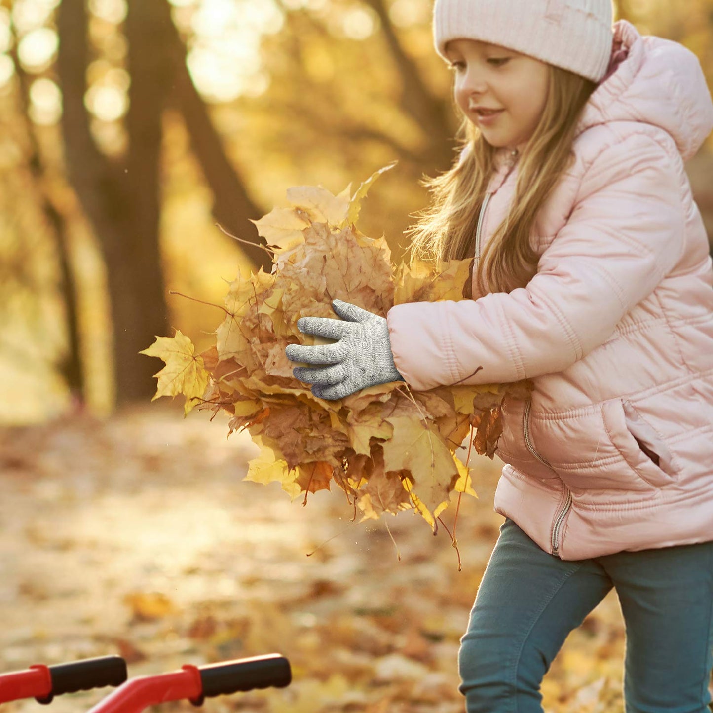 Evridwear Boys Girls Magic Stretch Gripper Gloves 3 Pair Pack Assortment, Kids One Size Winter Warm Gloves Children (6-8Years, 3 Pairs Heart Printing)