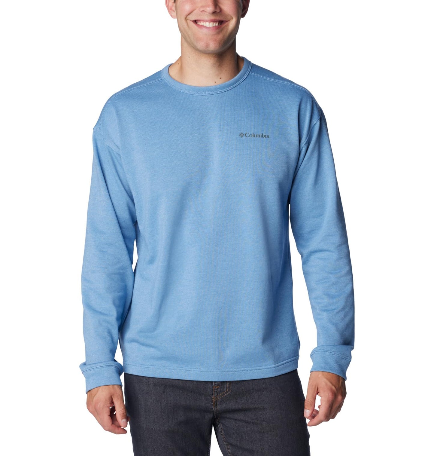 Columbia Men's Twisted Creek Knit Long Sleeve Crew, Skyler Heather, Large