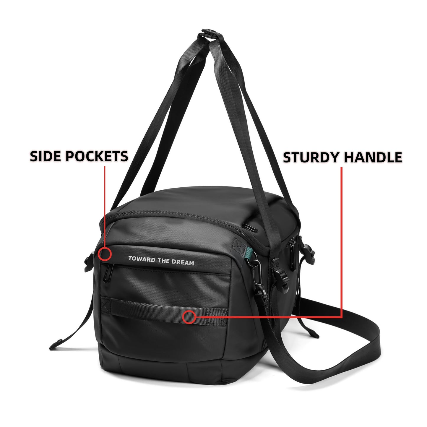 PreciousU Waterproof Gym Bag for Men,Sports Workout Training Overnight Duffle Bag with Shoe Compartment,Backpack Shoulder Straps and Wet Material Separation for Airplanes,Weekender Traveling.