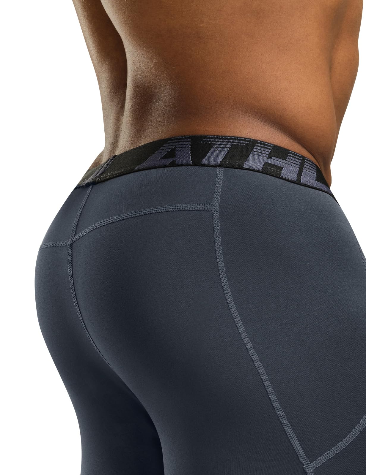 ATHLIO Men's Thermal Compression Pants, Athletic Running Tights & Sports Leggings, Wintergear Base Layer Bottoms, 3pack Thermal Pants Black/Charcoal/Red, Large