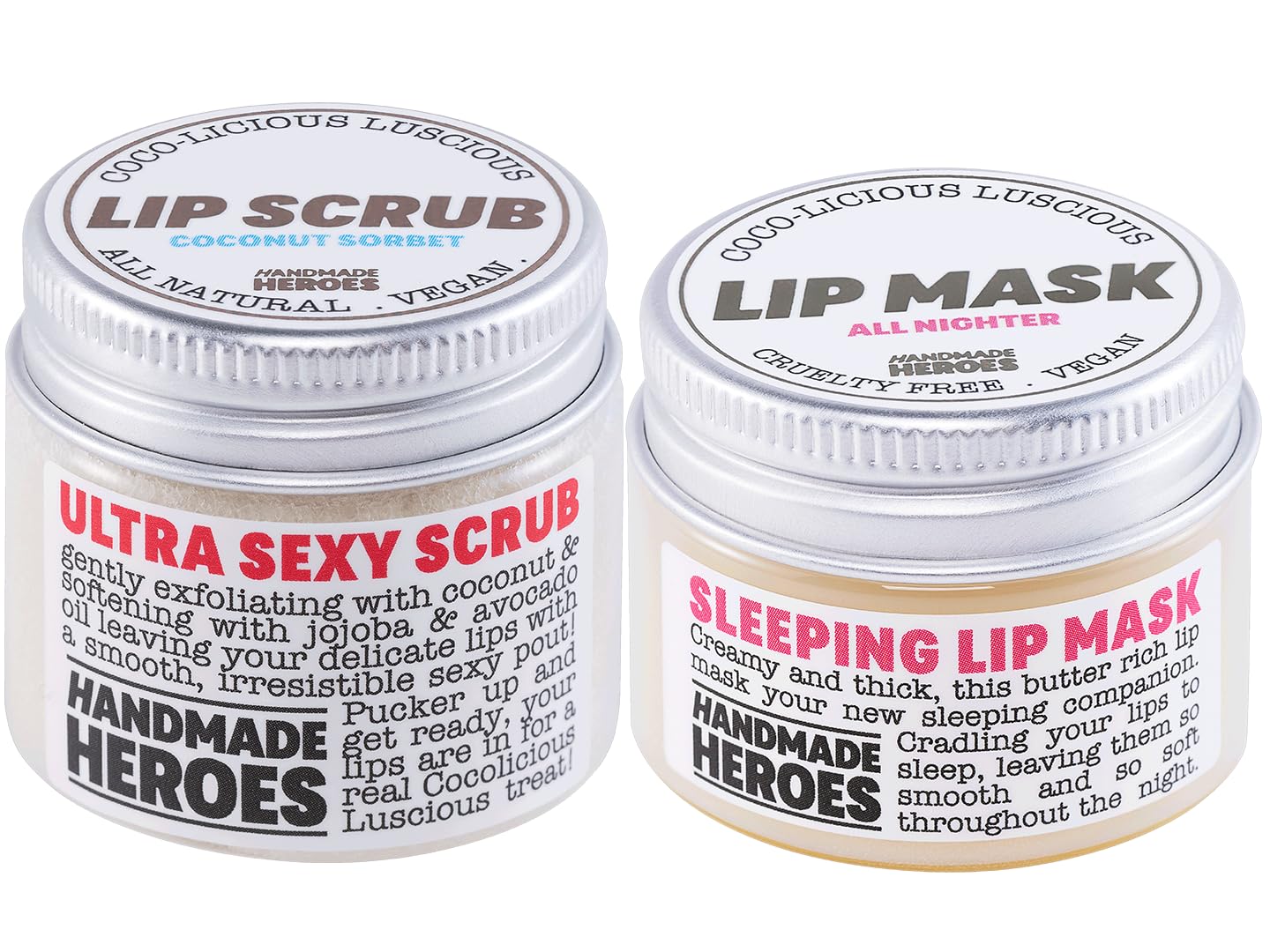 Lip Scrub and Lip Mask Bundle - Clean Beauty Sustainable Skincare Lip Exfoliator and Lip Treatment