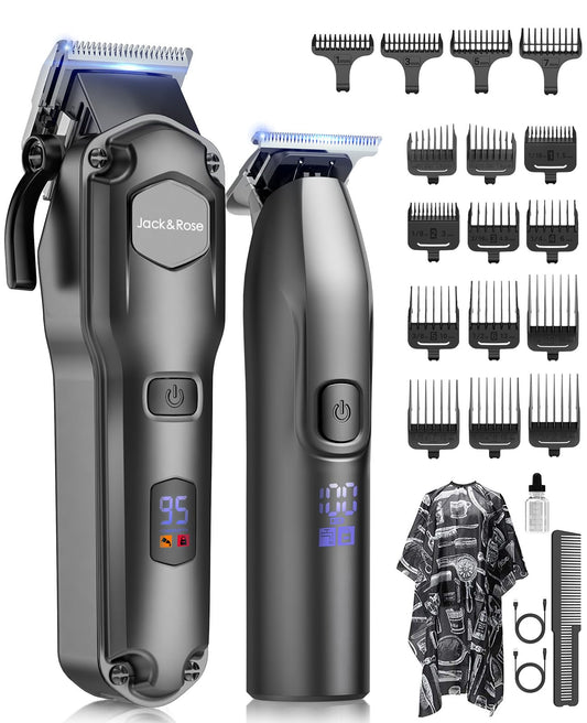 Jack & Rose Clippers and Trimmers Set, Cordless Hair Clippers for Men, Barber Clippers Set