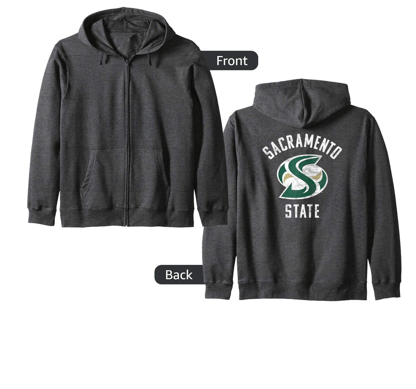 Sacramento State CSUS Hornets Large Zip Hoodie