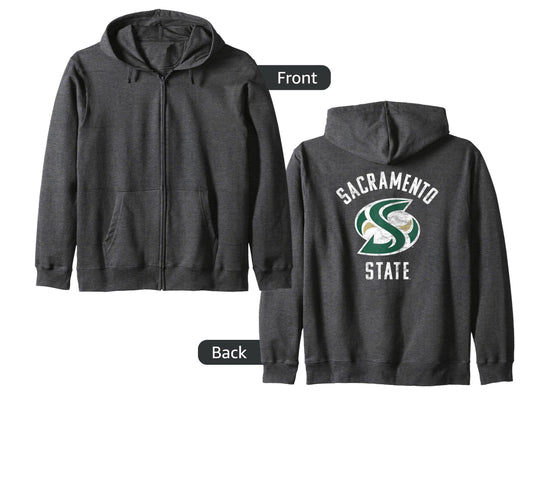 Sacramento State CSUS Hornets Large Zip Hoodie