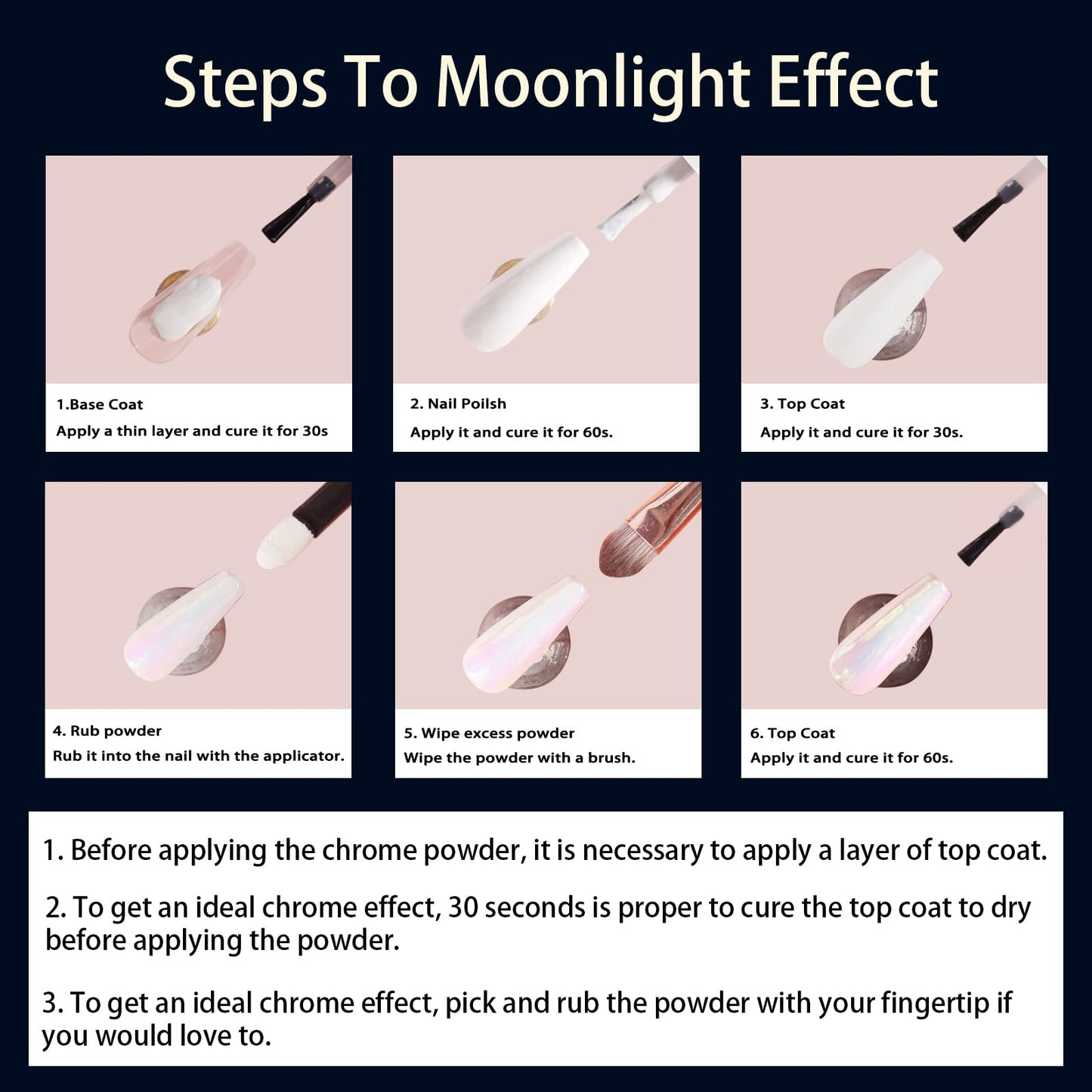 Allstarry Unicorn Chrome Nail Powder, Aurora Mermaid Iridescent White Pearl Nail Chrome Powder Pigment Glitter Fairy Dust for Nail Art, Manicure, Gel Nail Polish - Moonlight Mermaid