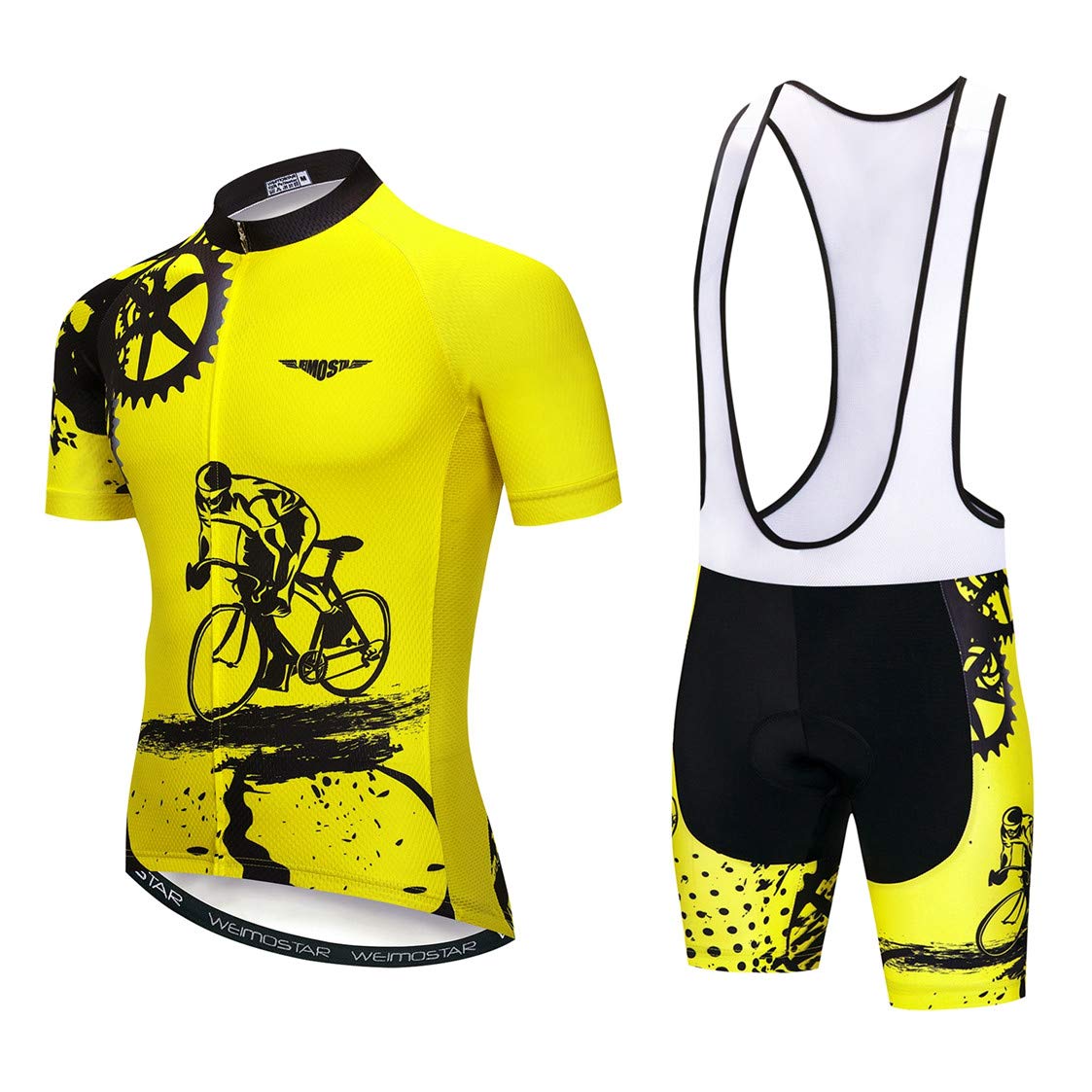 MTB Jersey Sets Mens Cycling Jersey Shorts Sleeve Bike Jersey Suits Zip Mountain Road Clothing Bicycle top Shirts Breathable Summer Pro Team Sports Racing Cycle Jersey for Male M