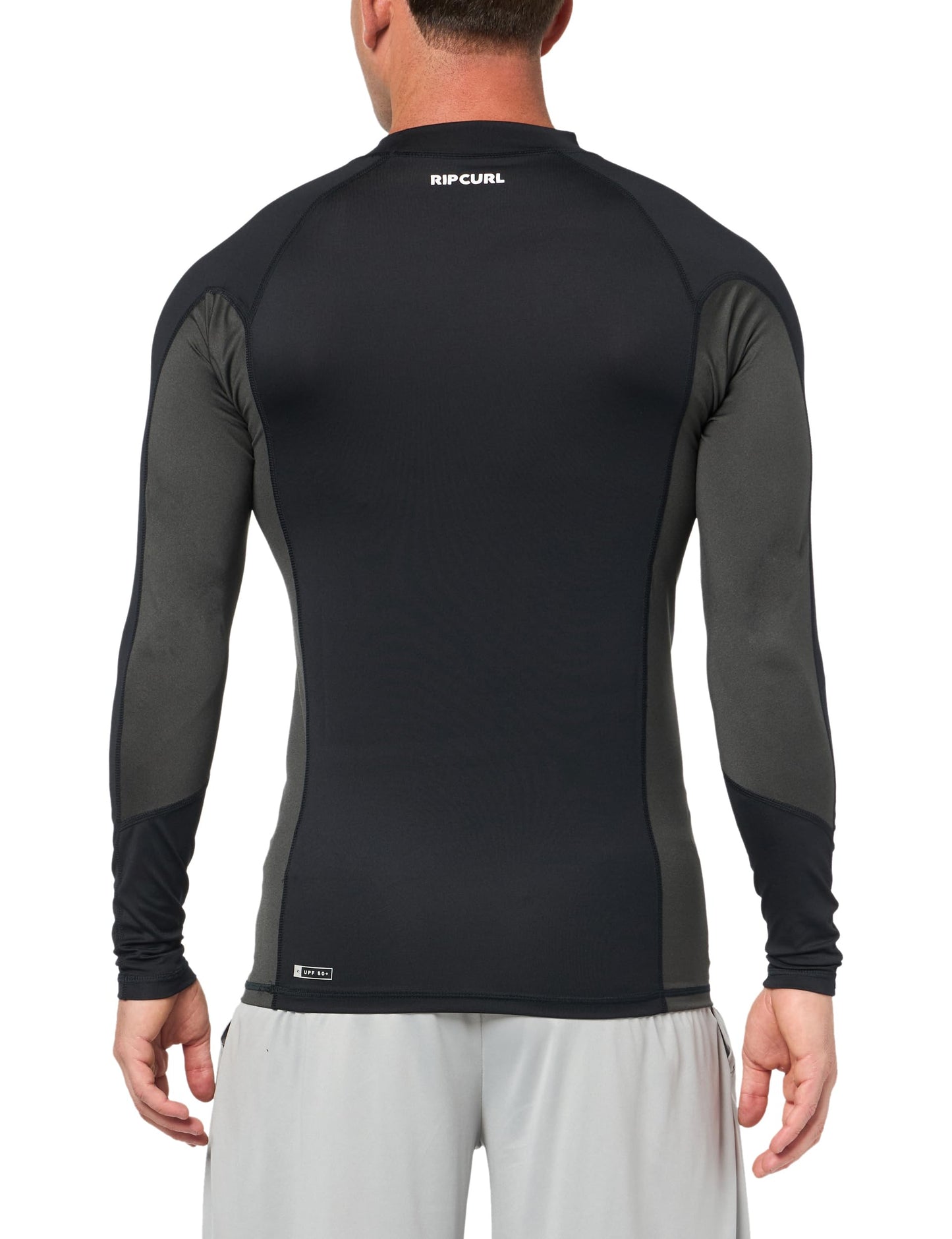 Rip Curl Men's Standard Waves UPF 50 Performance Long Sleeve Rashguard, Black Core