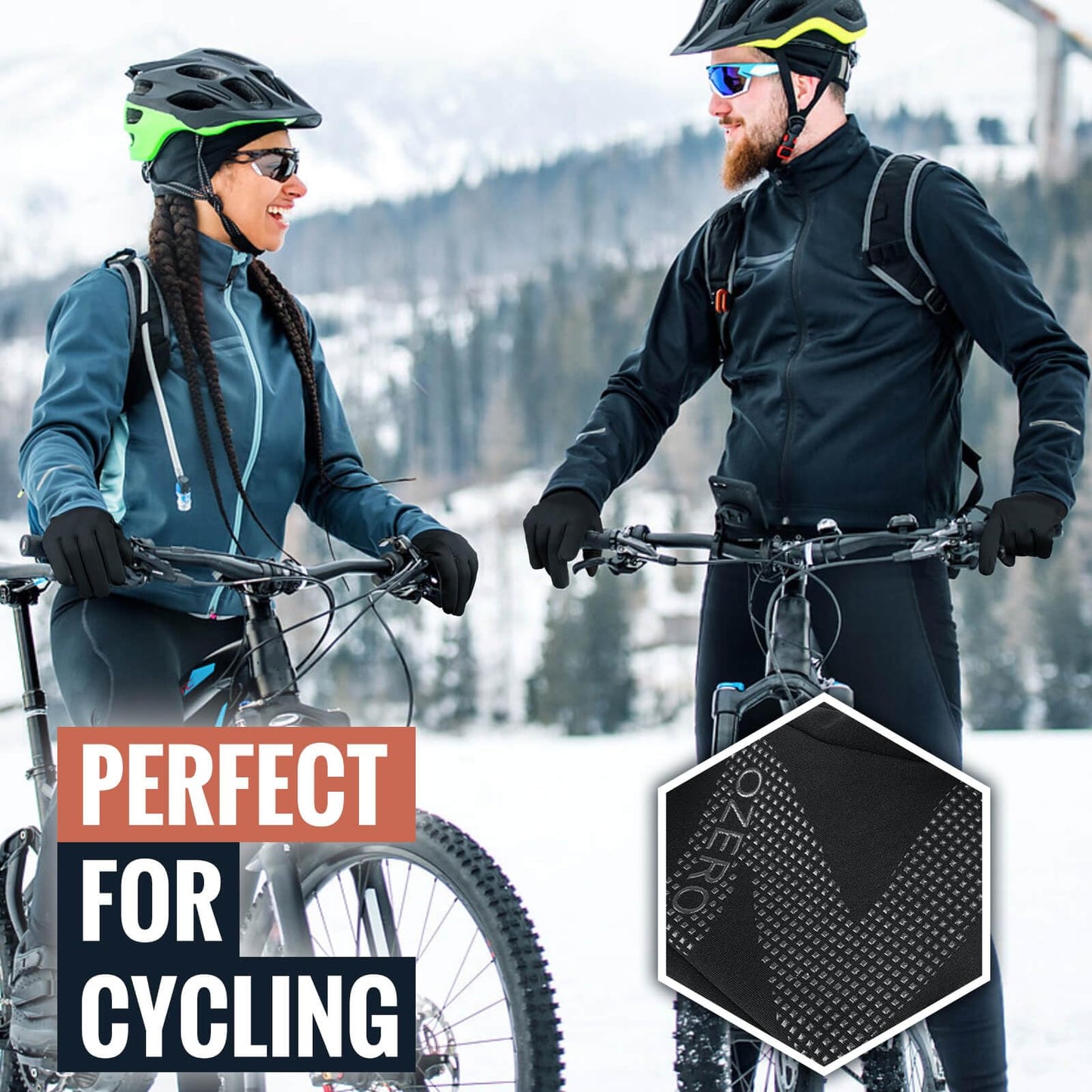 OZERO Mens Winter Touchscreen Gloves: Cold Weather Thin Warm Liner Glove - Thermal Windproof Gloves for Running Hiking Cycling Driving