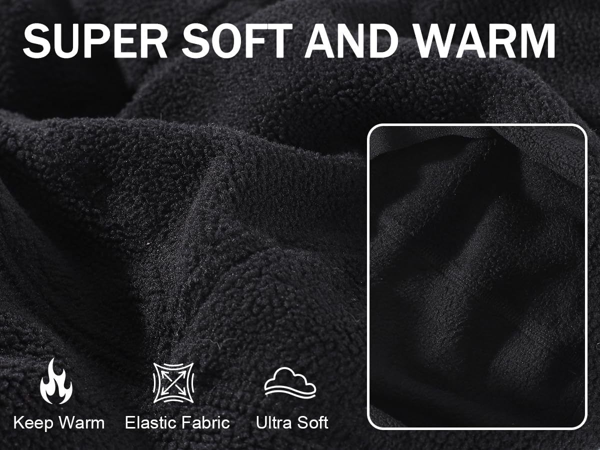 Home Prefer Mens Winter Hat Fleece Beanie Cap Sports Earflaps Beanie Hat for Men Black