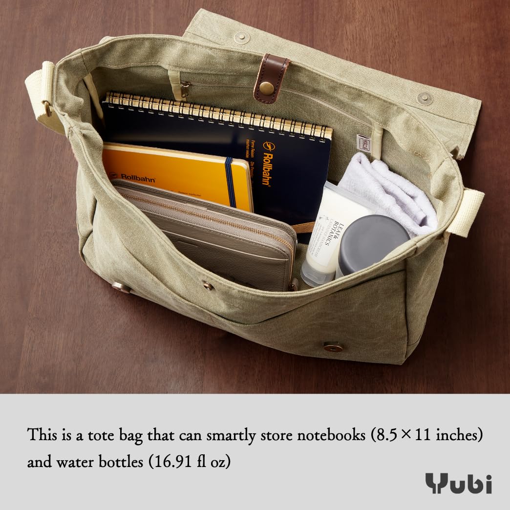 HANPU KOUBOU Shoulder Bag Messenger Bag Men Ladies Canvas Shoulder Laptop bag crossbody Diagonal 3X81 (Khaki)