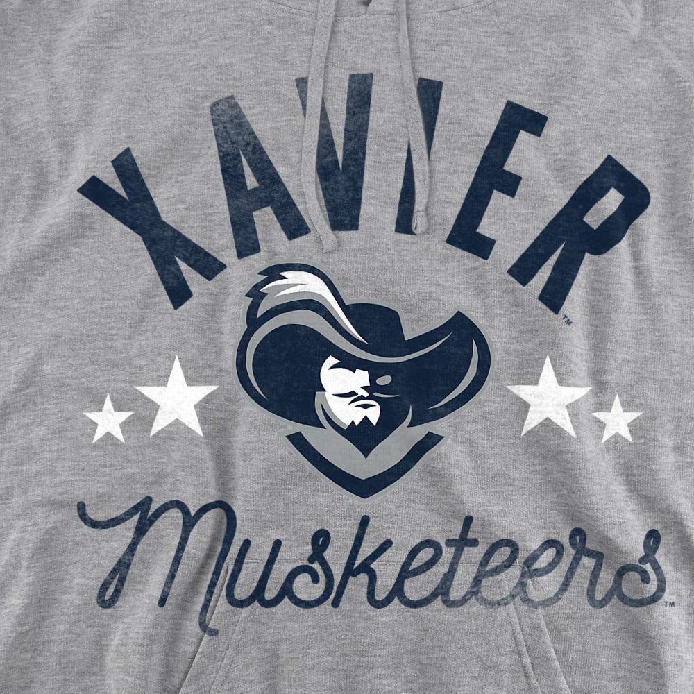 Xavier University Official Musketeers Unisex Adult Pull-Over Hoodie,Athletic Heather, Medium