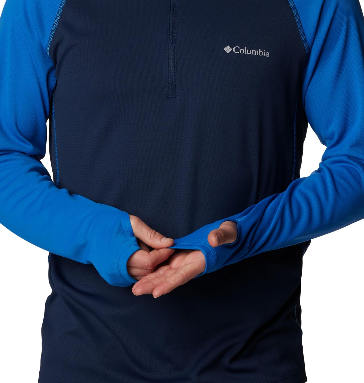 Columbia Men's Narrows Pointe Half Zip, Collegiate Navy/Bright Indigo, Small