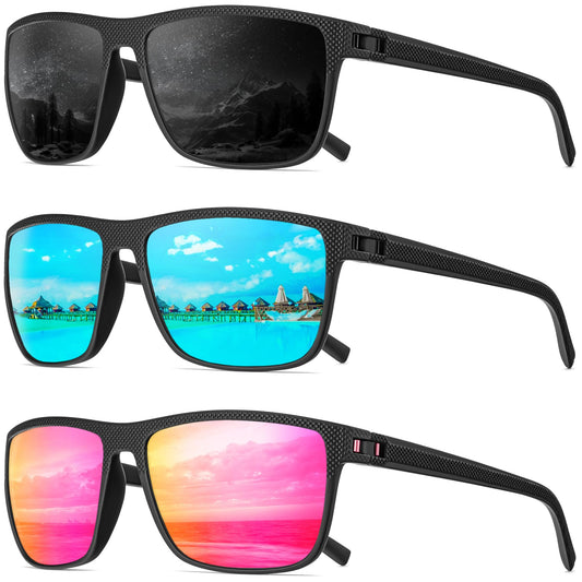 QALLY Polarized Sunglasses Men, Mens Sunglasses Polarized UV protection Lightweight Sun Glasses for Driving Fishing Golf