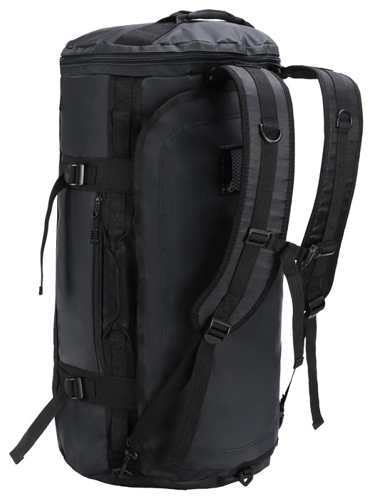 MIER Large Duffel Backpack Sports Gym Bag with Shoe Compartment, Heavy Duty and Water Resistant, Black, 90L